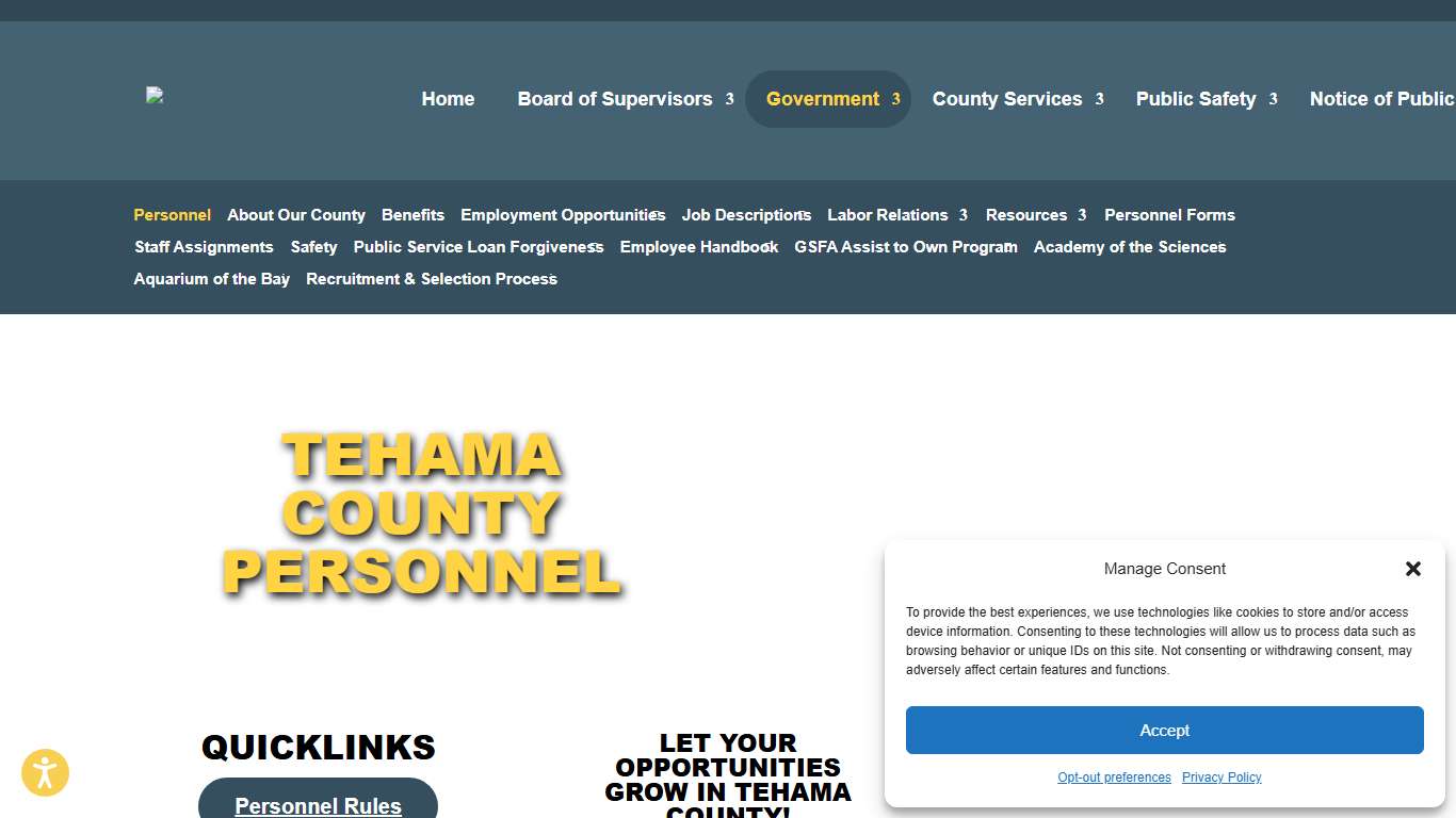 Personnel Tehama County